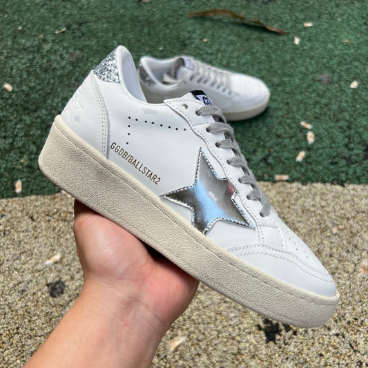 Golden Goose Ballstar Blanco y Plateado