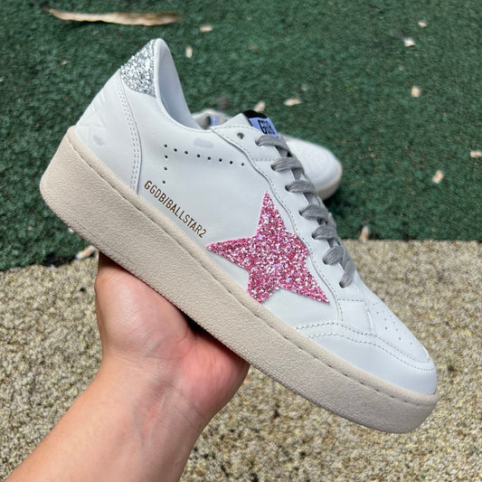 Golden Goose Ballstar Blanco y Rosado
