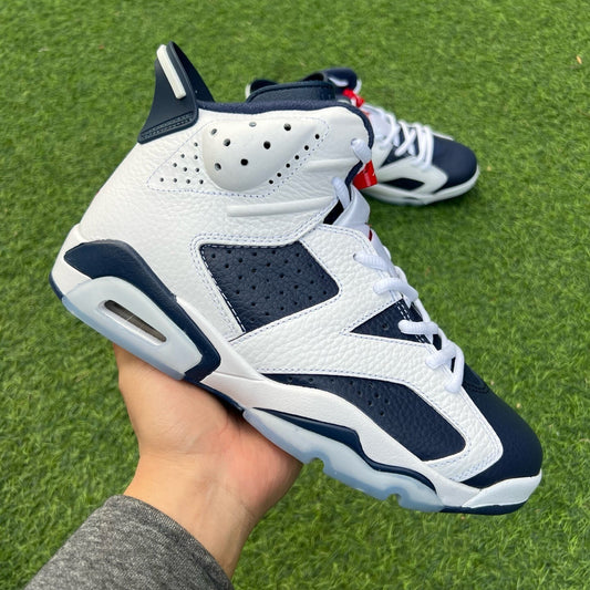 Jordan Retro 6 Azul Marino y Blanco