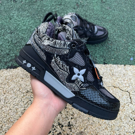 Louis Vuitton Skate Negro y Gris Diamante