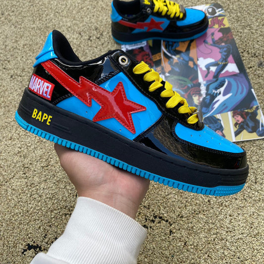 Bape Sta SK8 x Marvel Negro y Azul